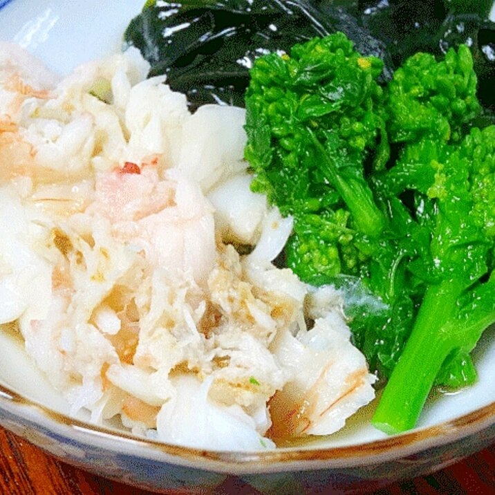 おつな一品☆ 「伊勢海老と菜の花酢の物」